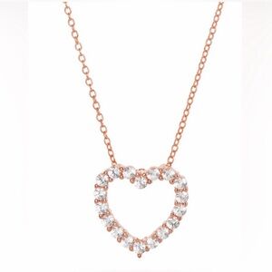 Savvy Cie 18K Rose Gold Vermeil Sapphire Heart Necklace